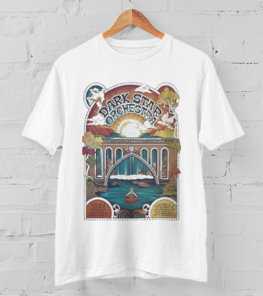 Dark Star Orchestra Fall Tour 2025 Bridge Sunset River Adventure T-Shirt