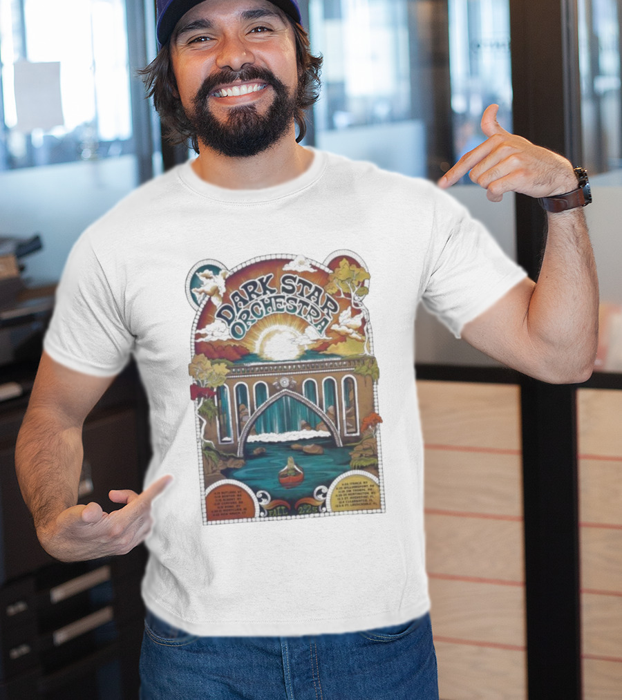 Dark Star Orchestra Fall Tour 2025 Bridge Sunset River Adventure T-Shirt