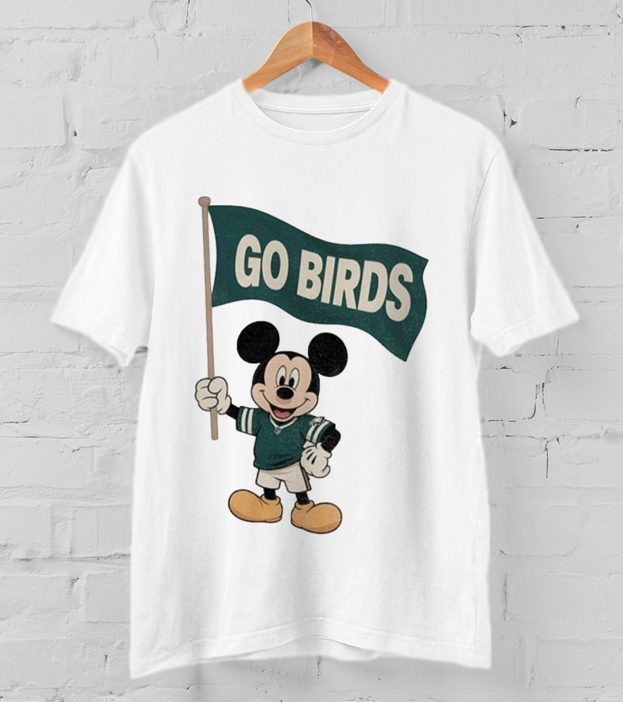 Mickey Mouse Go Birds Philadelphia Eagles NFL Football 2025 Flag T-Shirt