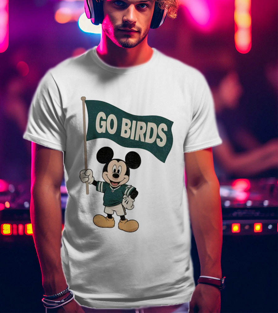 Mickey Mouse Go Birds Philadelphia Eagles NFL Football 2025 Flag T-Shirt