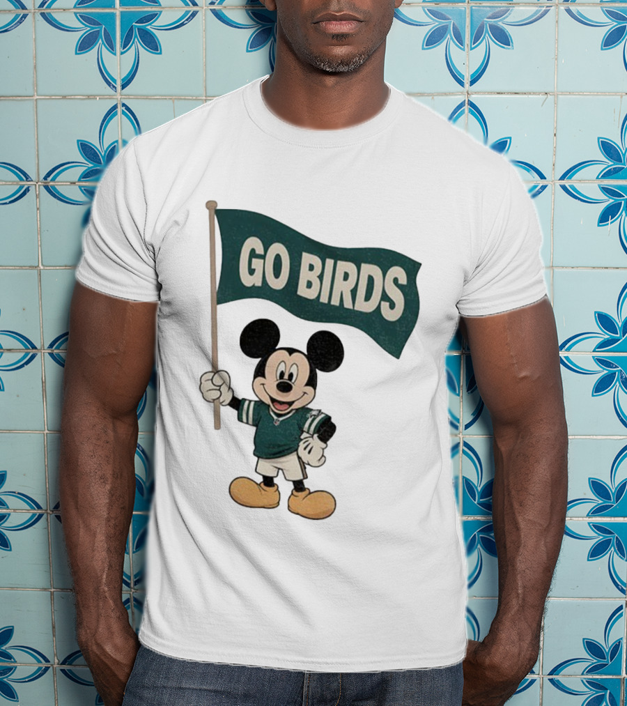 Mickey Mouse Go Birds Philadelphia Eagles NFL Football 2025 Flag T-Shirt