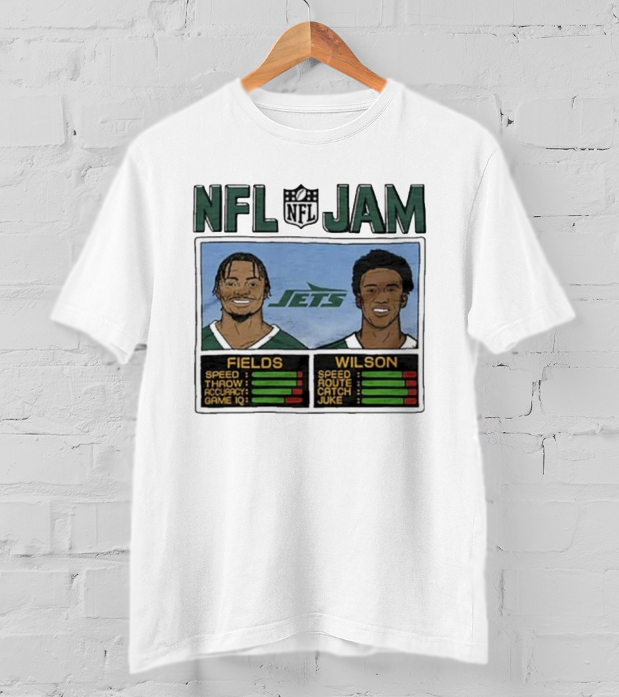NFL Jam New York Jets Fields Wilson Speed Stats T-Shirt