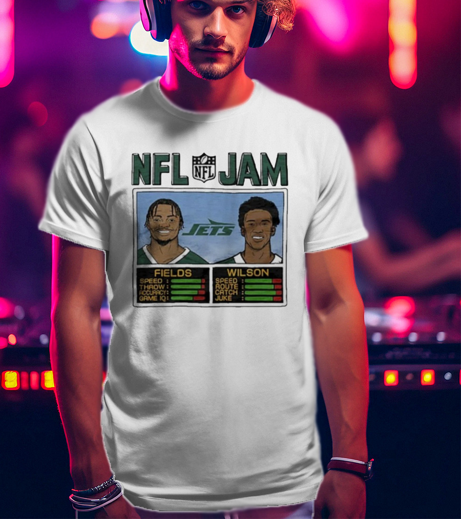 NFL Jam New York Jets Fields Wilson Speed Stats T-Shirt