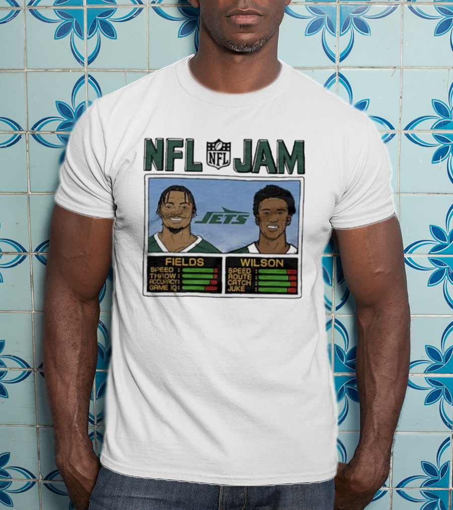 NFL Jam New York Jets Fields Wilson Speed Stats T-Shirt
