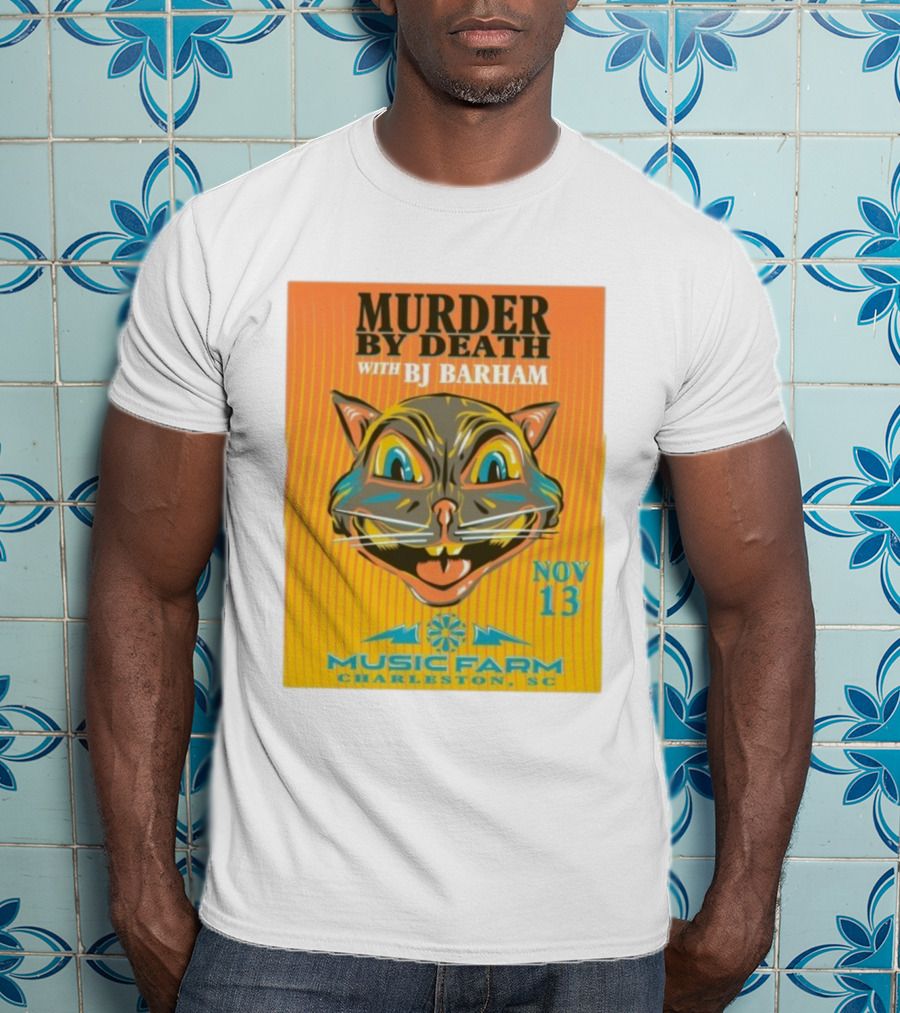 Murder By Death With BJ Barham Music Farm Charleston SC Nov 13 Cat Art T-Shirt