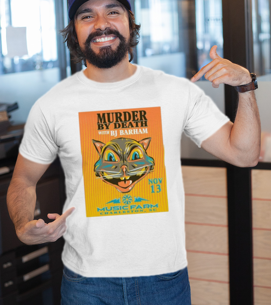 Murder By Death With BJ Barham Music Farm Charleston SC Nov 13 Cat Art T-Shirt