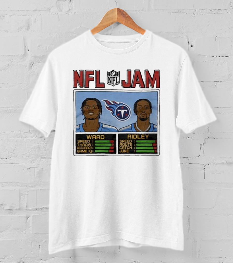 NFL Jam Tennessee Titans Ward Ridley Speed Throw Route Catch Juke T-Shirt
