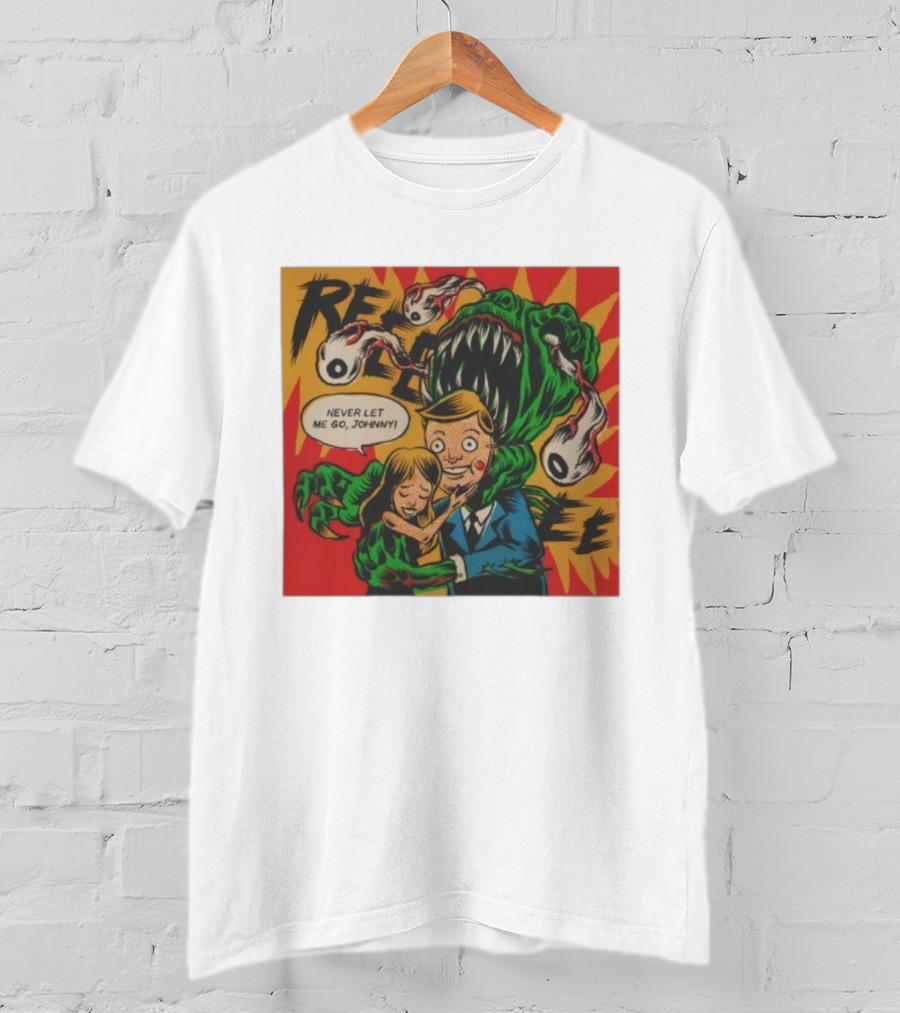 Creepy Comic Style Monster Attack Never Let Me Go Johnny Retro Art T-Shirt
