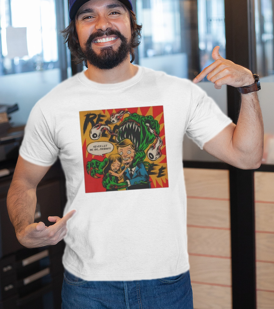 Creepy Comic Style Monster Attack Never Let Me Go Johnny Retro Art T-Shirt
