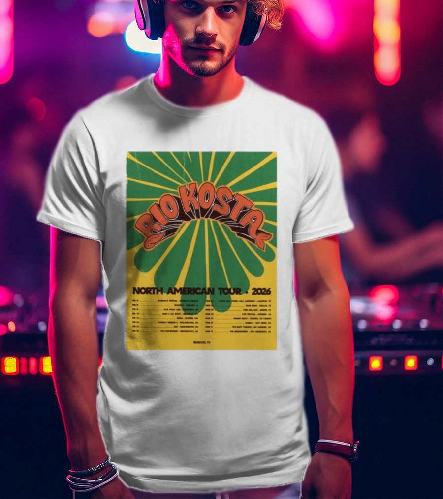 Rio Kosta North American Tour 2026 Concert Dates And Cities T-Shirt