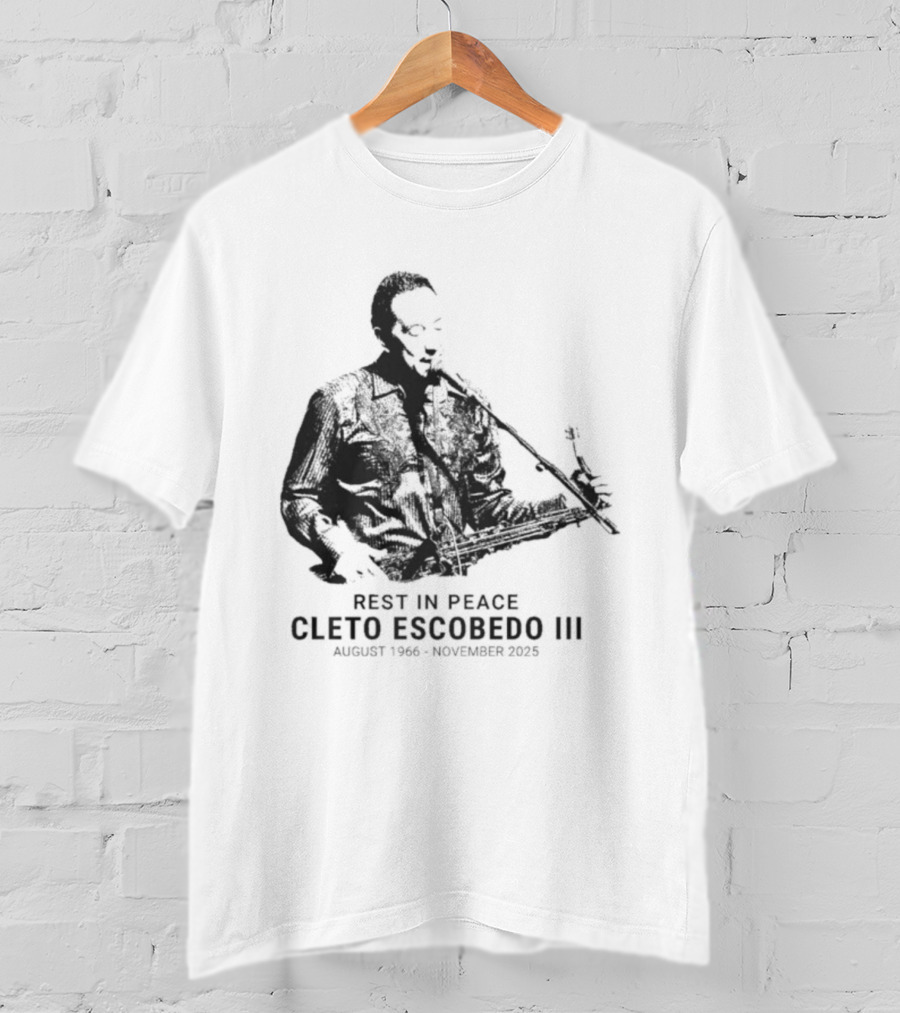 RIP Cleto Escobedo III Rest In Peace August 1964 November 2023 Jimmy Kimmel Live Bandleader T-Shirt