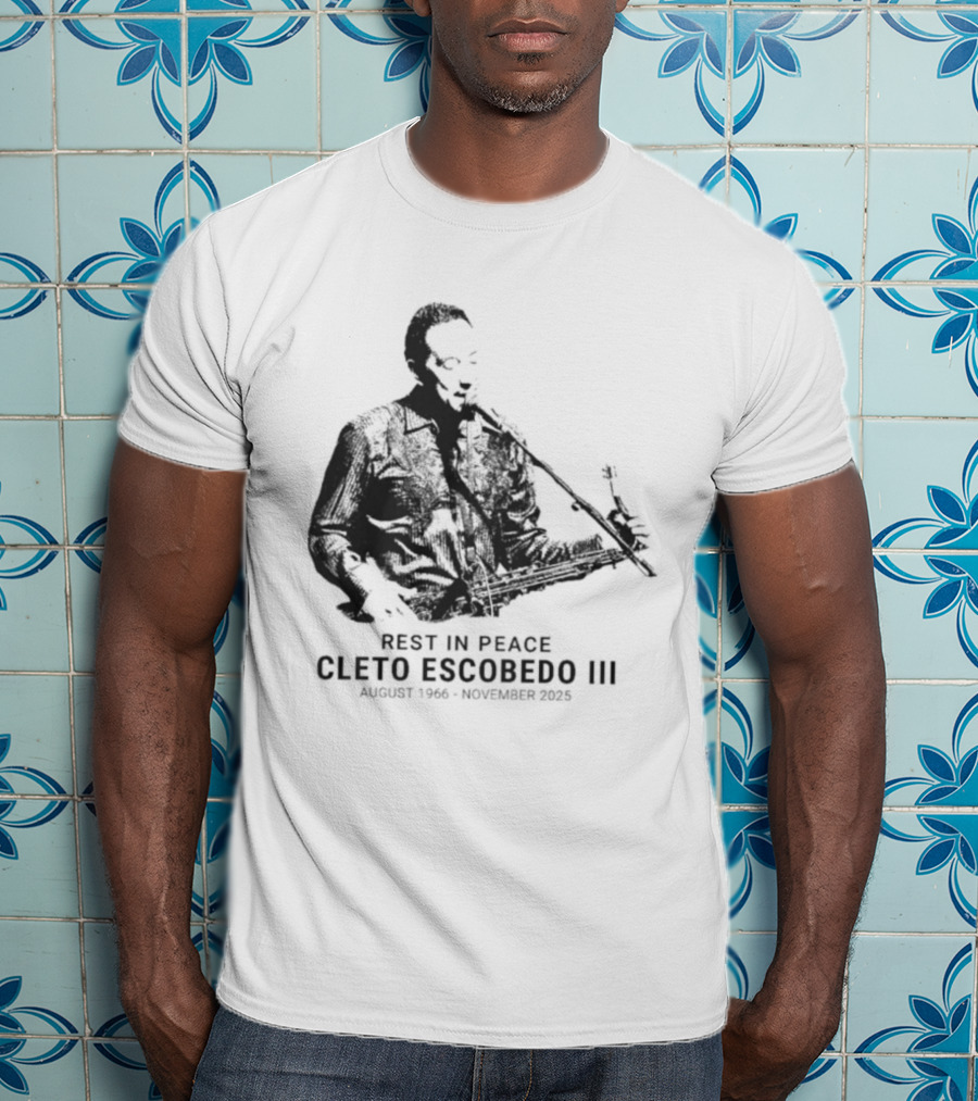 RIP Cleto Escobedo III Rest In Peace August 1964 November 2023 Jimmy Kimmel Live Bandleader T-Shirt