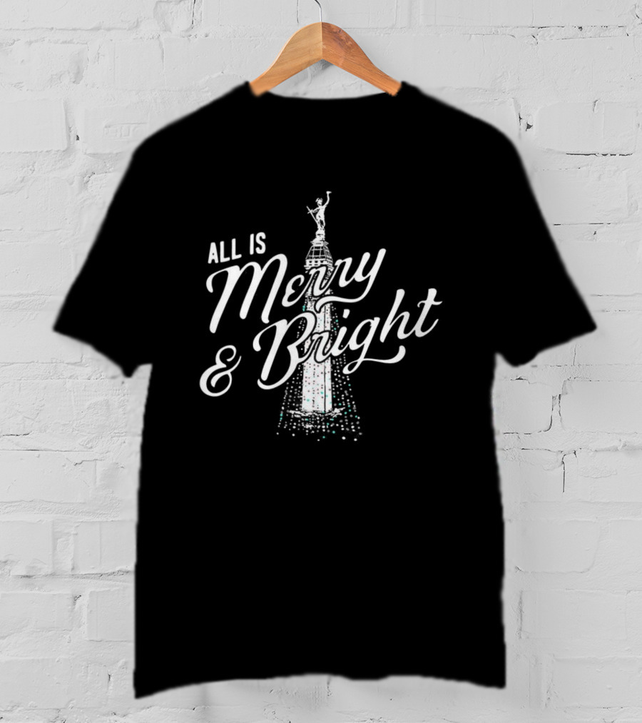 All Is Merry And Bright Christmas Tree Celebration T-Shirt