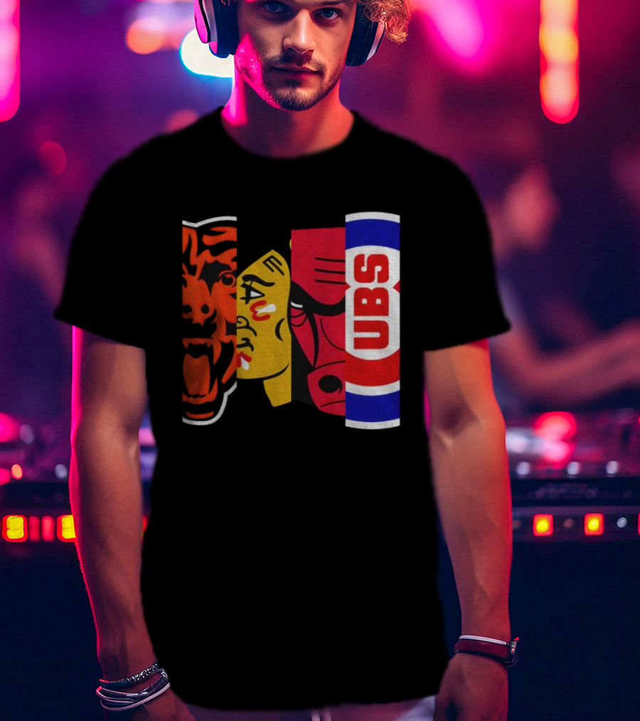 Chicago Bears Blackhawks Bulls Cubs 2025 T-Shirt