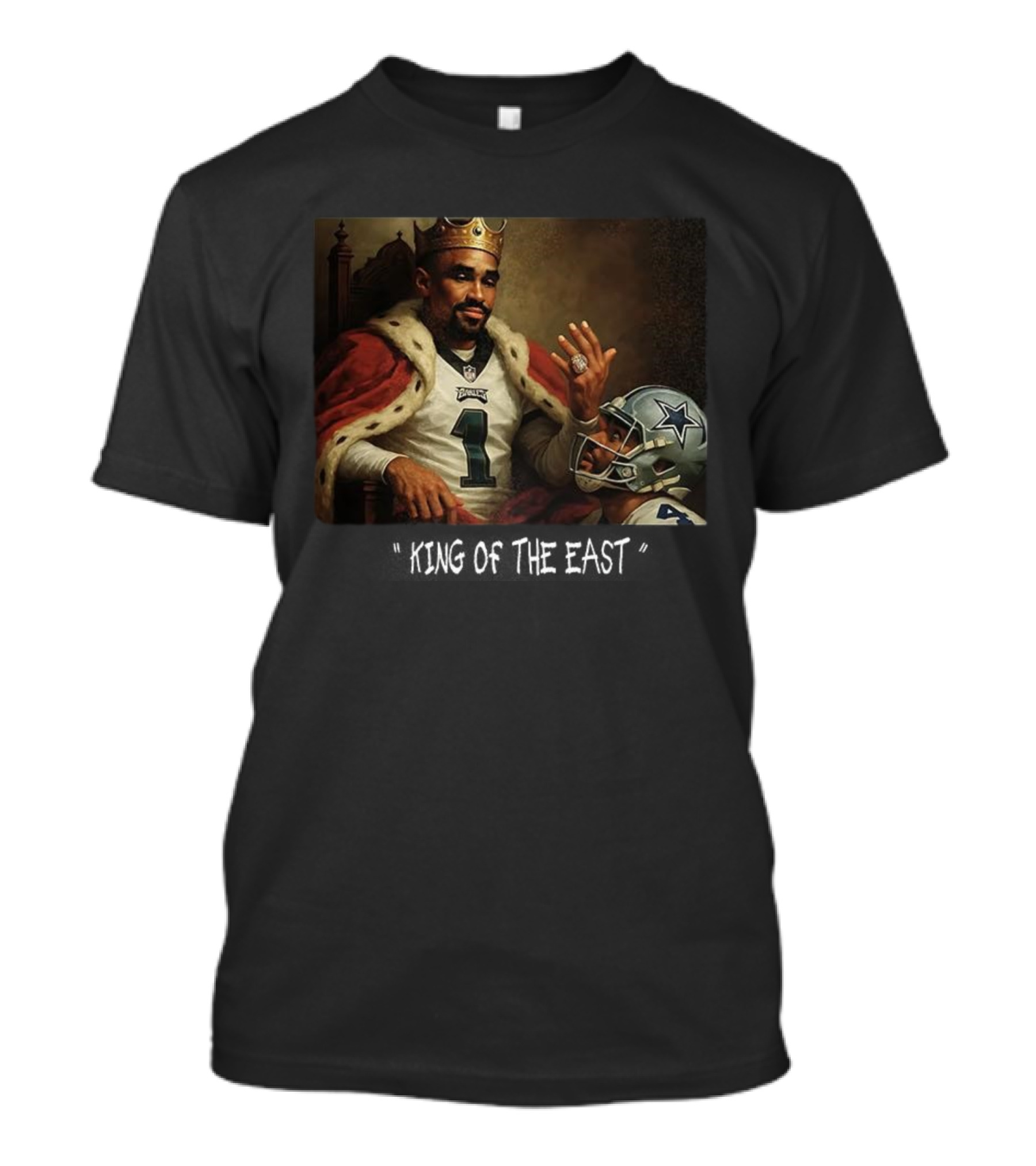 Jalen Hurts Philadelphia Eagles King Of The East Victory Over Cowboys T-Shirt