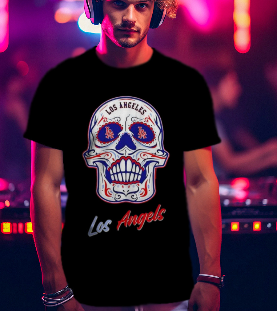 Los Angeles Angels Sugar Skull LA Baseball T-Shirt