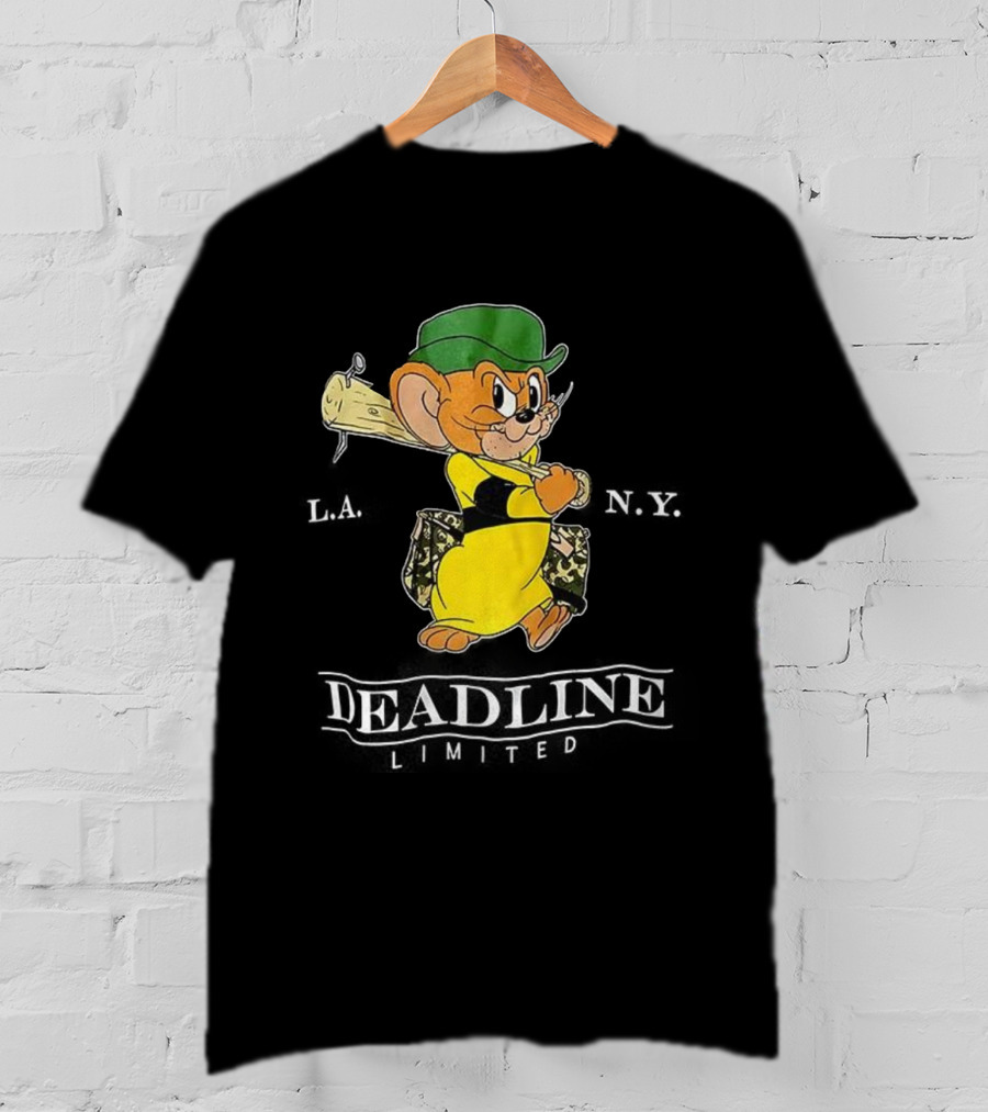 Jerry Deadline Limited Character Baseball Wood Bat Iconic Sports Style T-Shirt