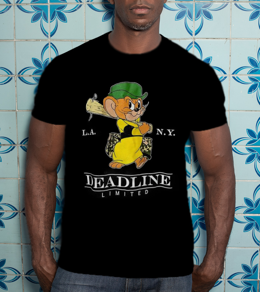 Jerry Deadline Limited Character Baseball Wood Bat Iconic Sports Style T-Shirt