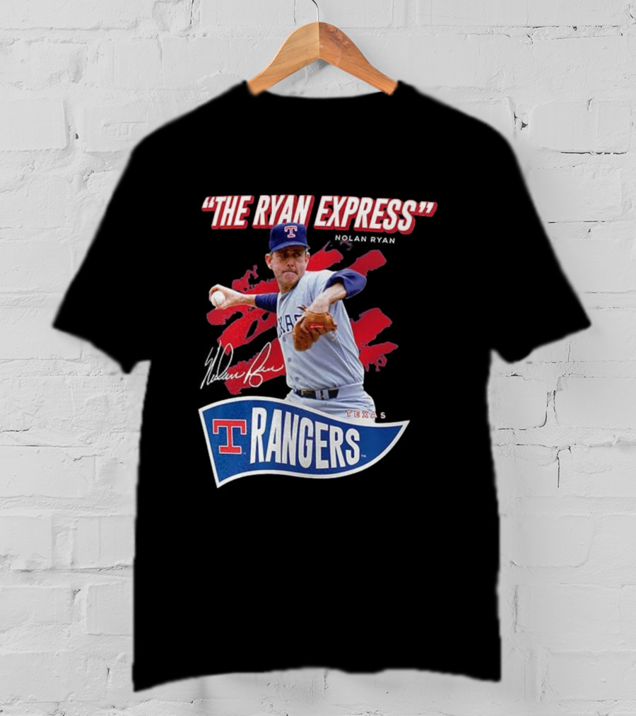 Texas Rangers The Ryan Express Nolan Ryan Signature T-Shirt