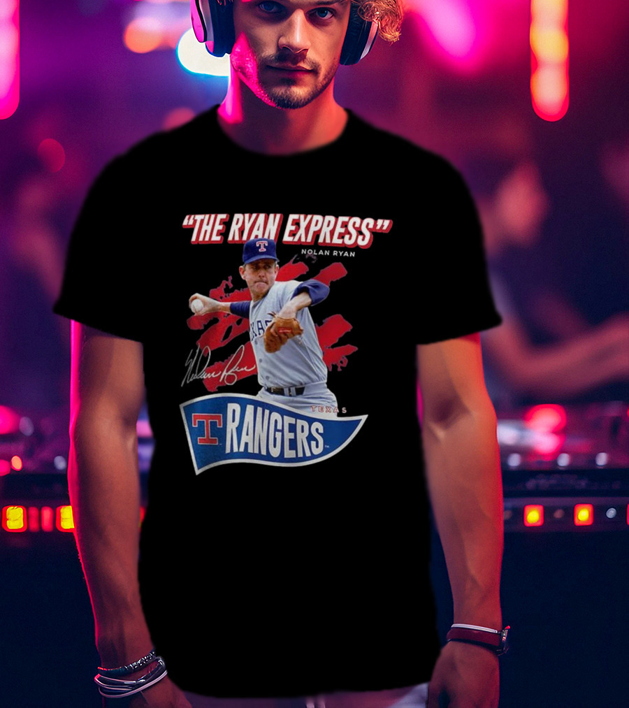 Texas Rangers The Ryan Express Nolan Ryan Signature T-Shirt