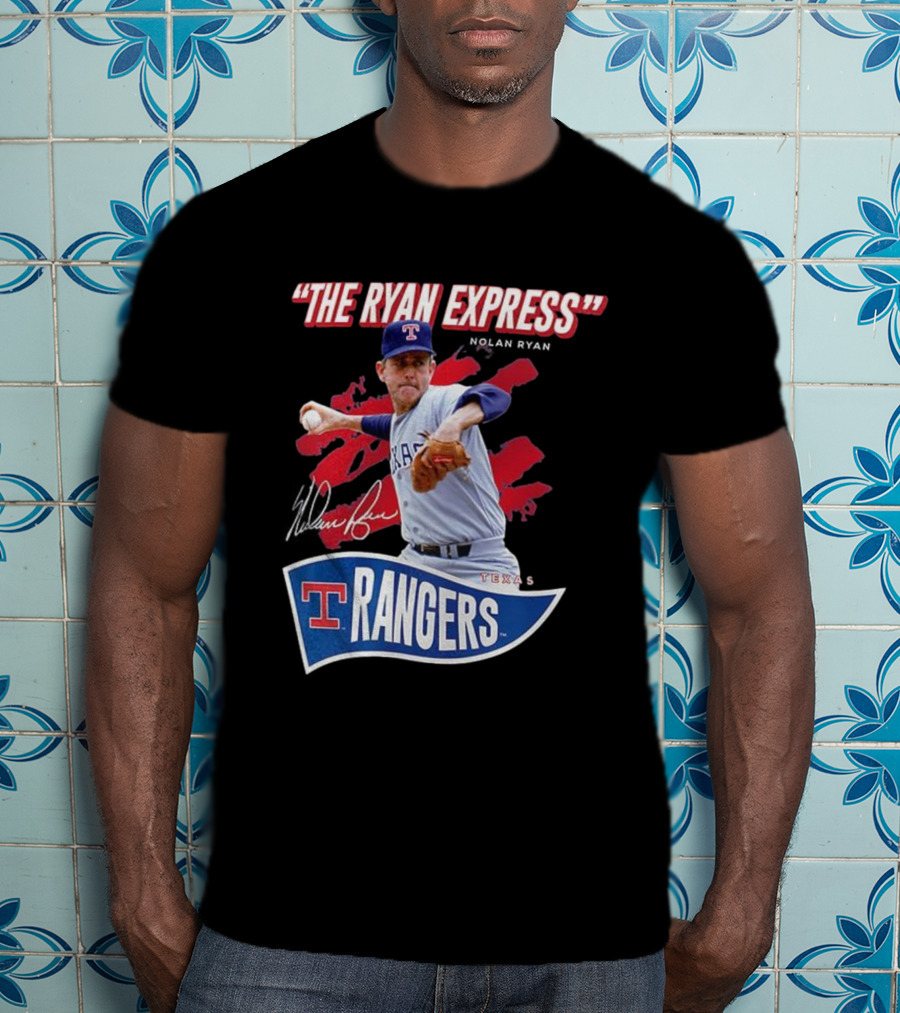 Texas Rangers The Ryan Express Nolan Ryan Signature T-Shirt
