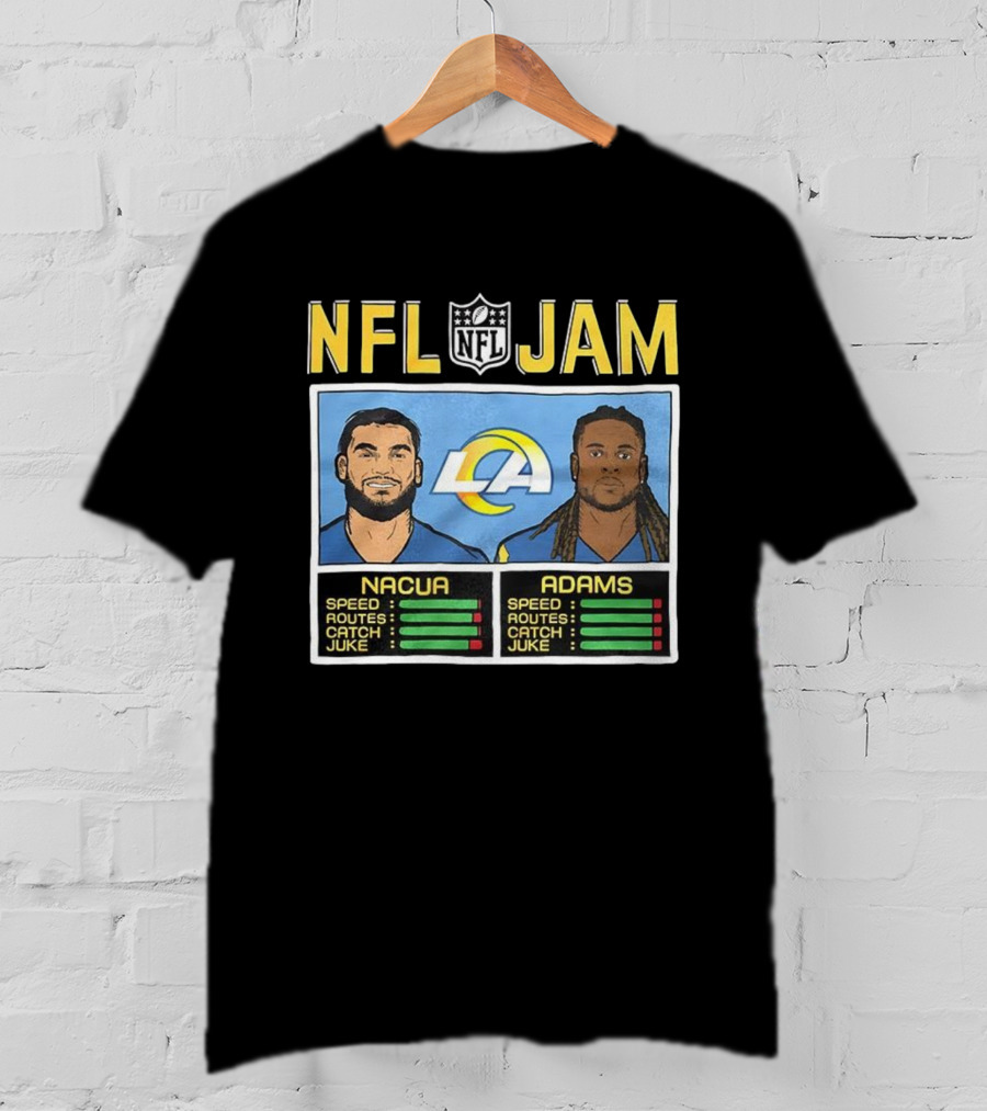 Puka Nacua Adams NFL Jam Los Angeles Rams Classic Video Game Style T-Shirt