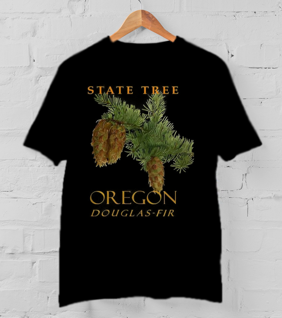 State Tree Oregon Douglas-Fir Pine Cone Branch T-Shirt