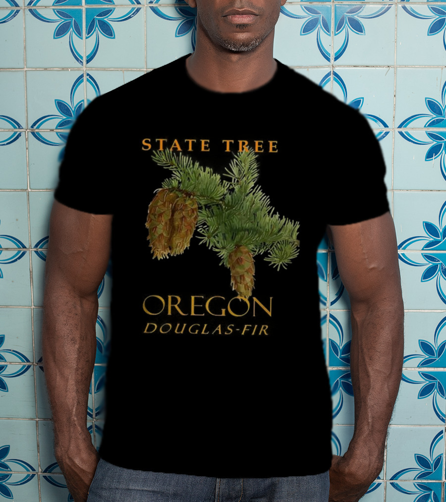 State Tree Oregon Douglas-Fir Pine Cone Branch T-Shirt
