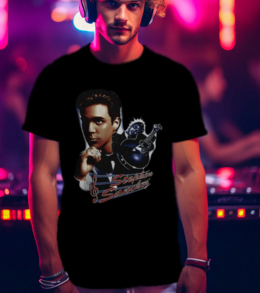 Stephen Sanchez Music Icon With Guitar Imagery T-Shirt