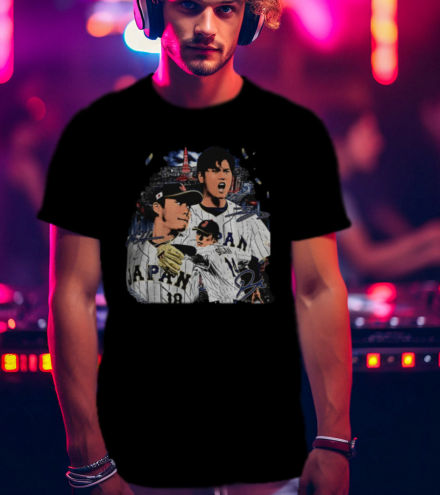 Japan Baseball Shohei Ohtani Tokyo Tower MLB Signatures T-Shirt