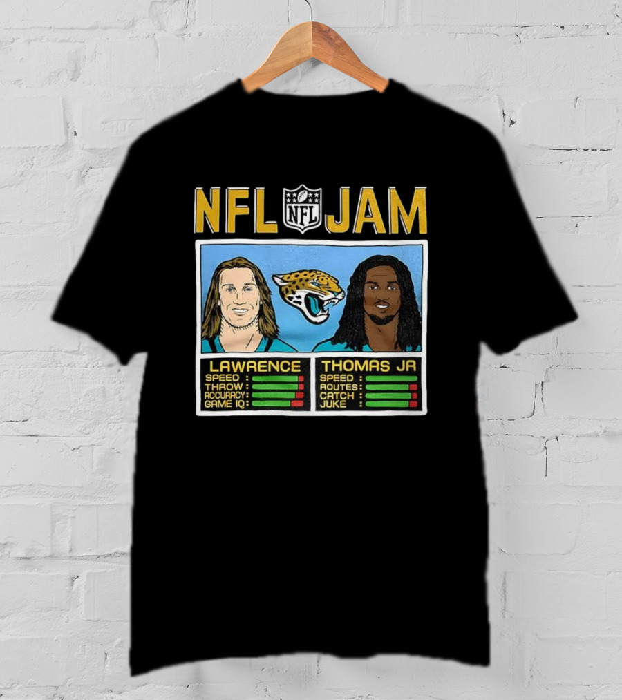 Trevor Lawrence Brian Thomas Jr Jacksonville Jaguars NFL Jam Classic Video Game T-Shirt
