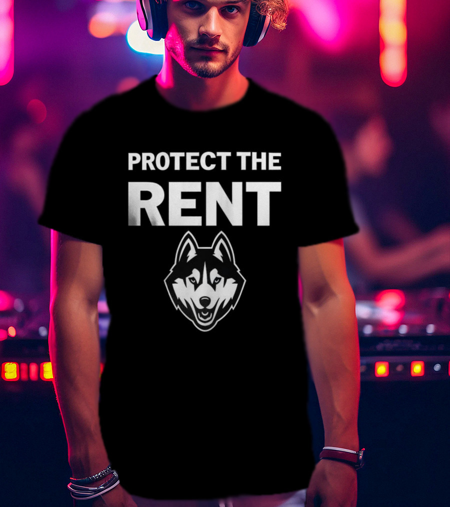 UConn Huskies Protect The Rent Fierce Husky Logo T-Shirt