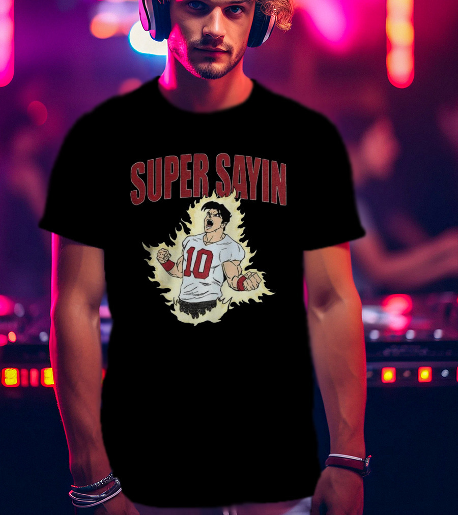 Super Sayin Player Number 10 Cartoon Anime Style T-Shirt