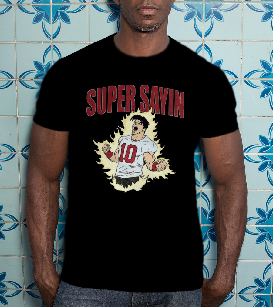 Super Sayin Player Number 10 Cartoon Anime Style T-Shirt
