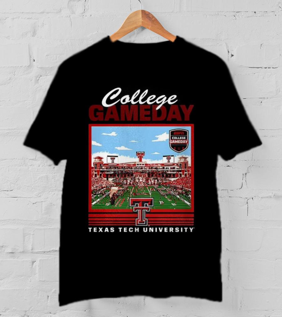 Texas Tech Red Raiders ESPN College GameDay Jones AT And Stadium T-Shirt