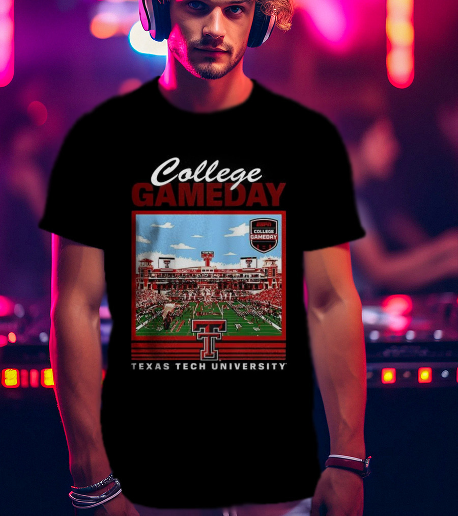 Texas Tech Red Raiders ESPN College GameDay Jones AT And Stadium T-Shirt