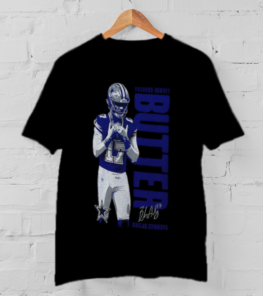 Brandon Aubrey 17 Butter Dallas Cowboys NFL Football Signature 2025 T-Shirt