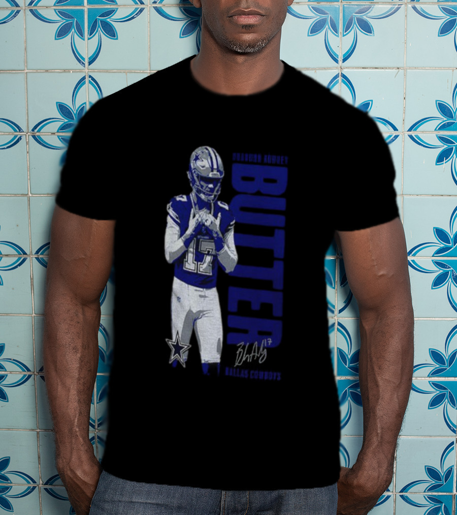 Brandon Aubrey 17 Butter Dallas Cowboys NFL Football Signature 2025 T-Shirt