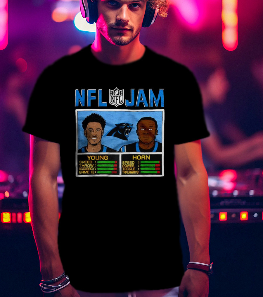 Bryce Young Jaycee Horn Carolina Panthers NFL Jam Classic Video Game Style T-Shirt