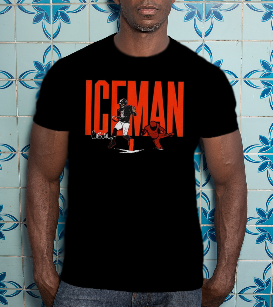 Caleb Williams Iceman Chicago Bears Football 18 Signature T-Shirt