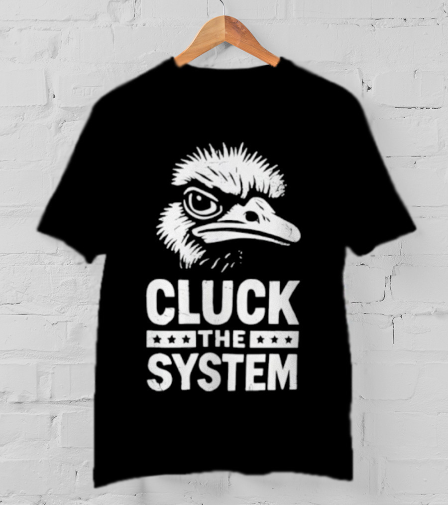 Bold Eagle Head Cluck The System Protest T-Shirt