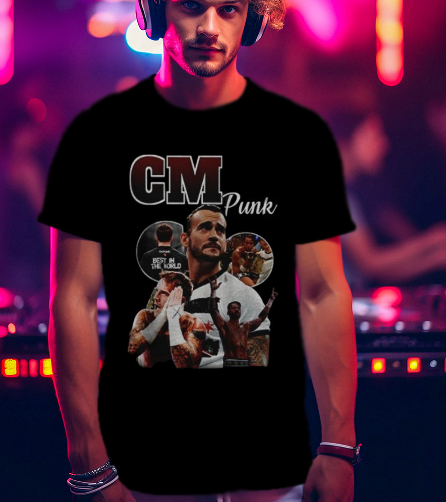 CM Punk Best In The World 90s Vintage Bootleg WWE T-Shirt