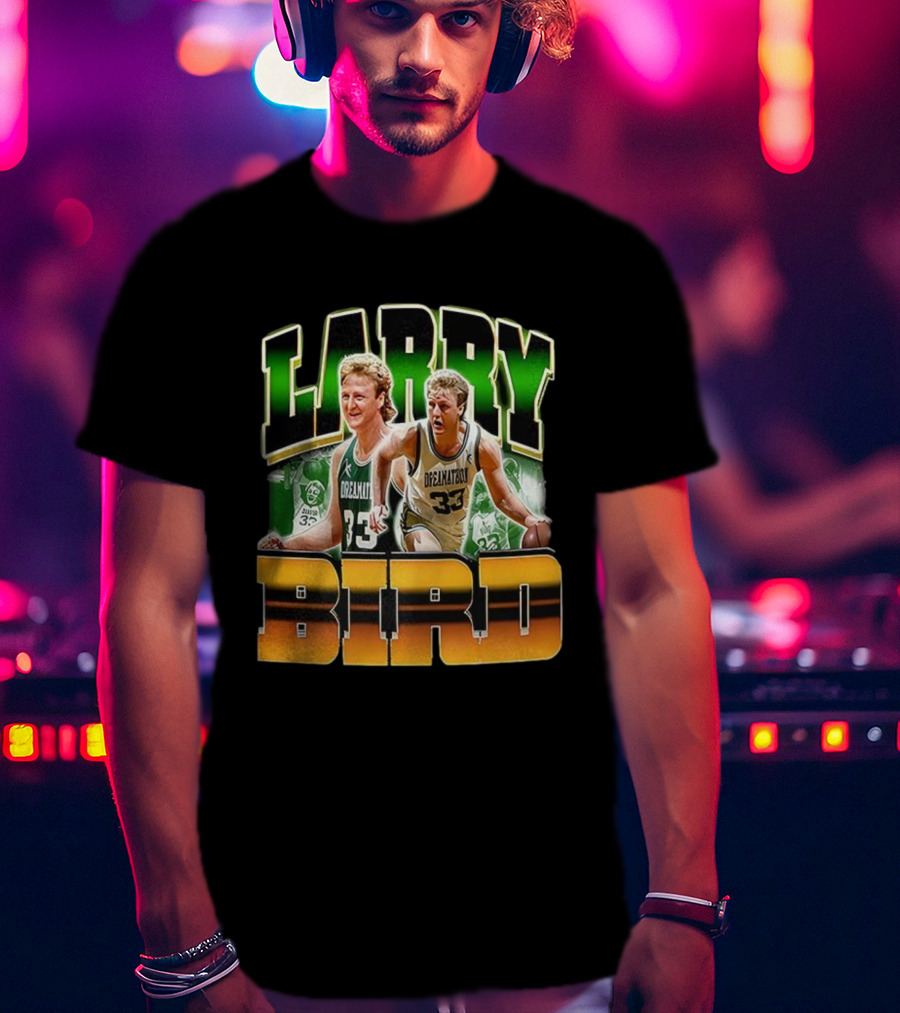 Christian Gonzalez Celtics Larry Bird Basketball Legend 33 T-Shirt
