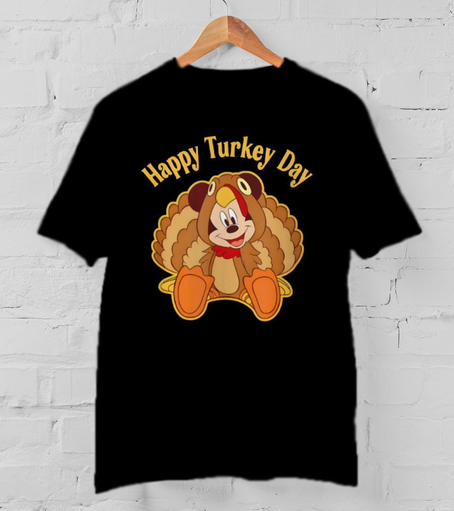 Disney Mickey Thanksgiving Happy Turkey Day T-Shirt
