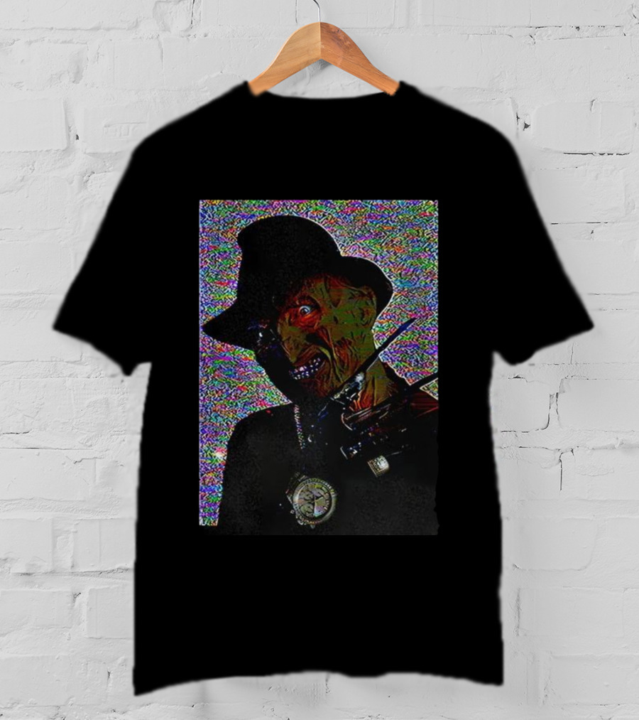 Freddy Krueger A Nightmare On Elm Street Bling Halloween Horror Villain Retro Style T-Shirt