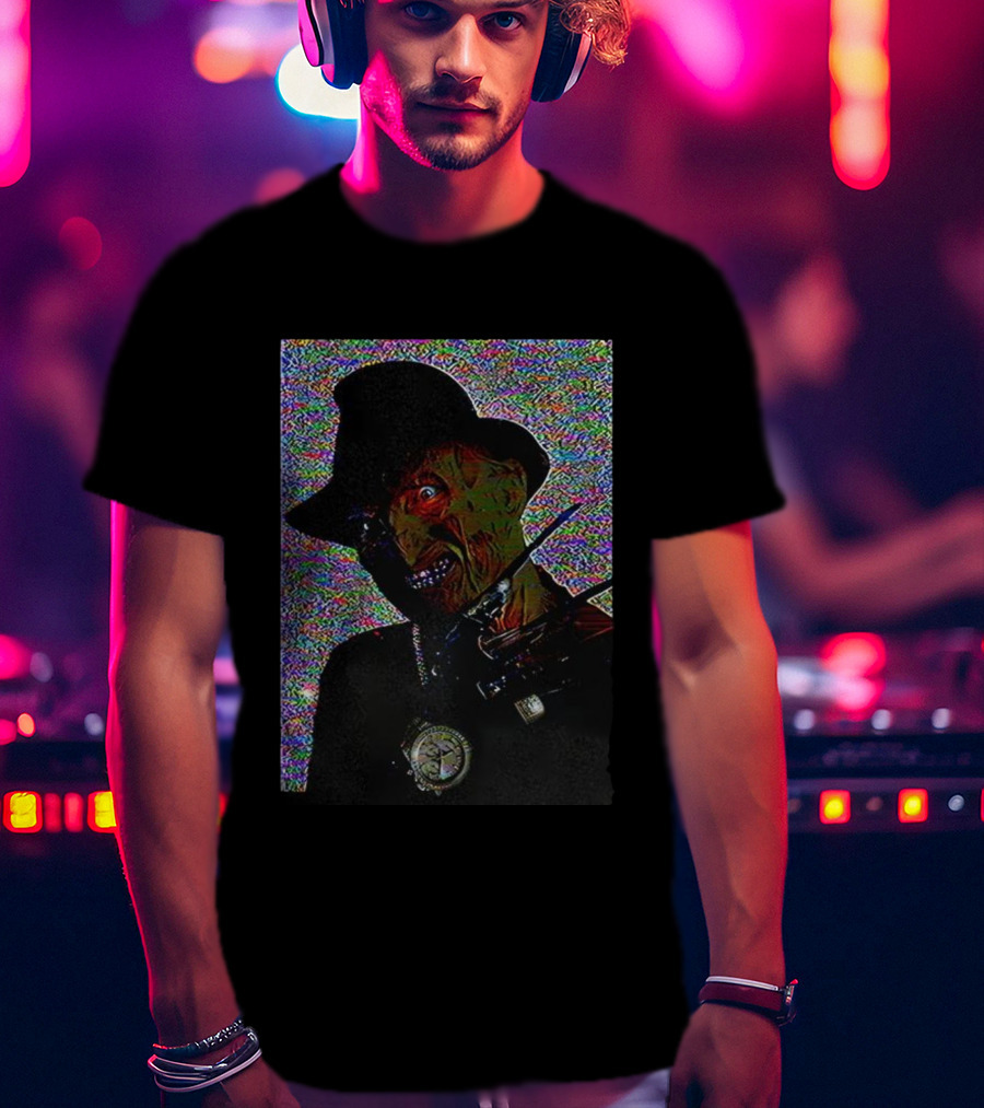 Freddy Krueger A Nightmare On Elm Street Bling Halloween Horror Villain Retro Style T-Shirt
