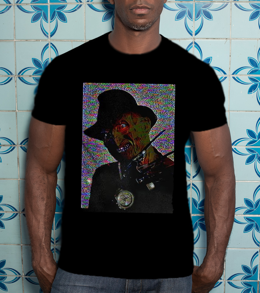 Freddy Krueger A Nightmare On Elm Street Bling Halloween Horror Villain Retro Style T-Shirt