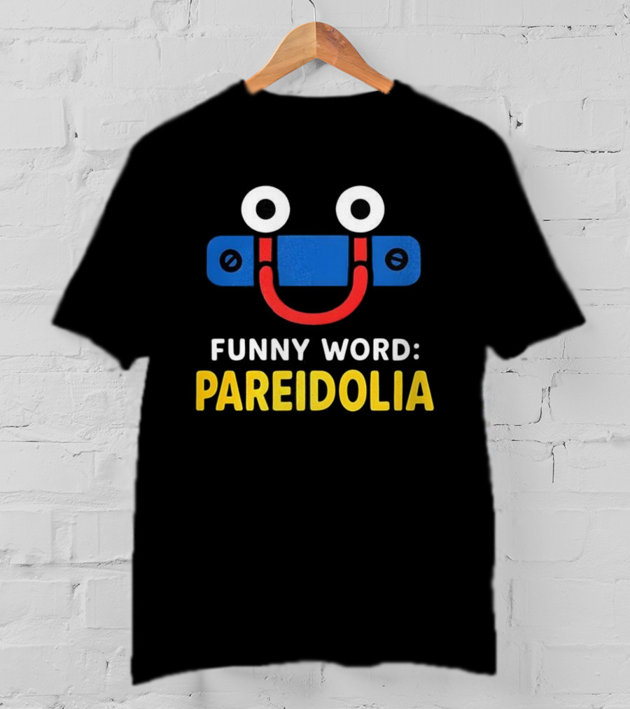 Funny Word Pareidolia Smiling Face Design T-Shirt