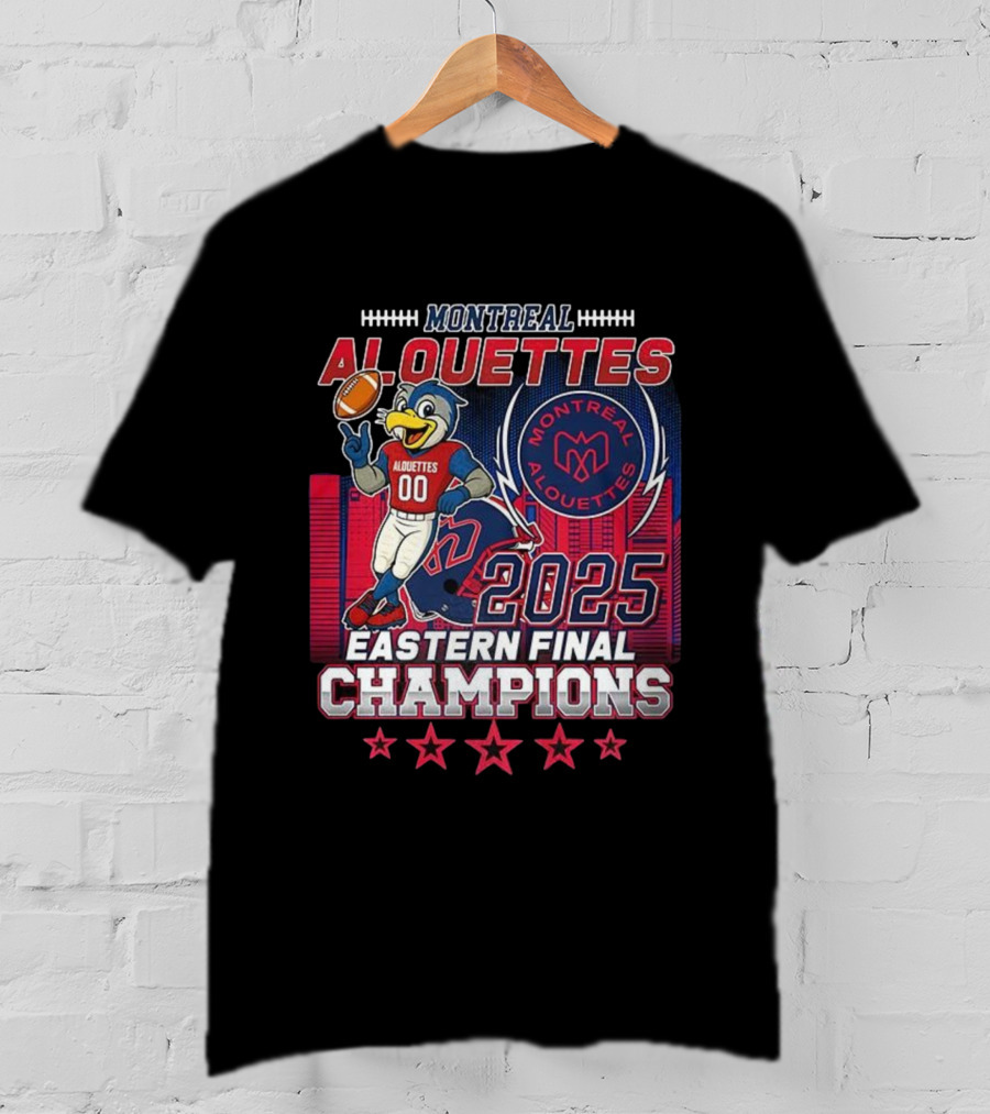 Montreal Alouettes 2025 Eastern Final Champions Mascot Football T-Shirt