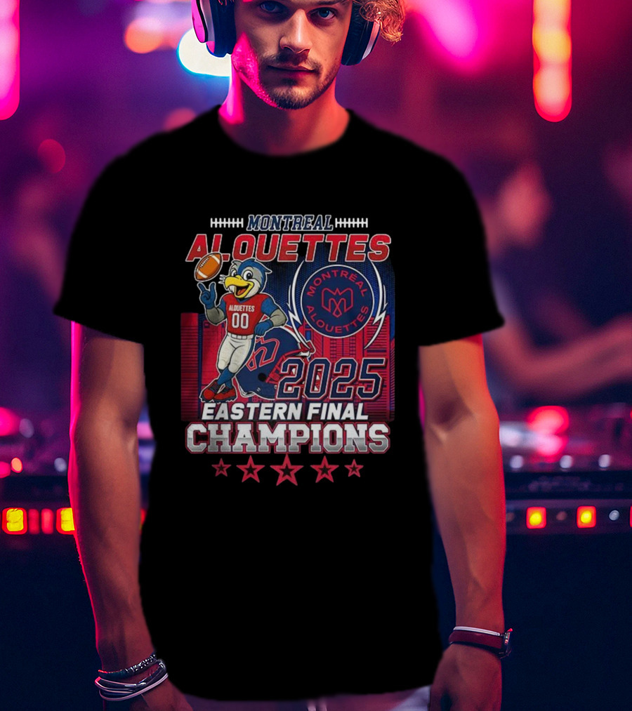 Montreal Alouettes 2025 Eastern Final Champions Mascot Football T-Shirt